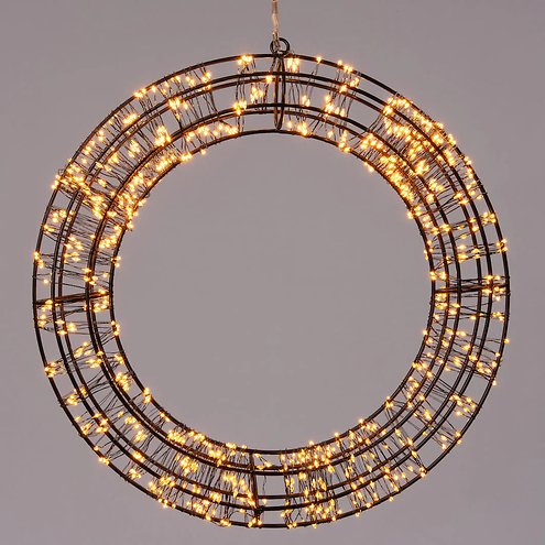 LED Adventskranz 40cm Silber - 720 LEDs Warmweiß Mit Timer, Für Innen & Geschützt Außen