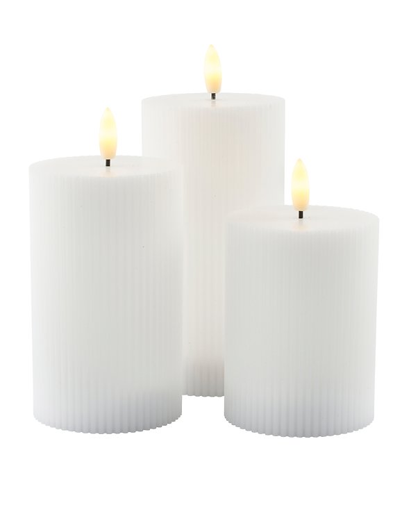 Set de 3 Bougies décoratives de Noël LED blanc