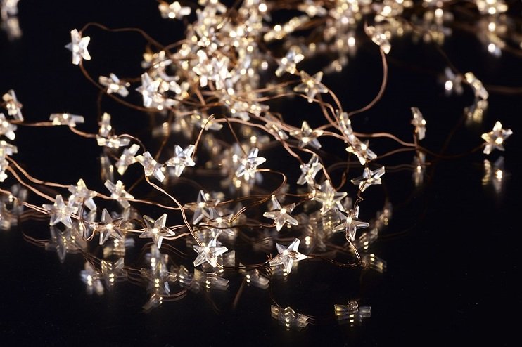 Sirius Lichterkette Trille 125 LED Sterne außen 13 x 1m Kupferdraht